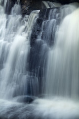Cascading Southford Falls in long exposure, Oxford, Connecticut.