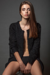 fashion woman low key portait