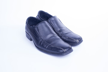 Black leather shoe