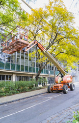 Engine powered articulating boom lift © sunflowerey