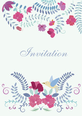 Fototapeta na wymiar floral flower invitation card