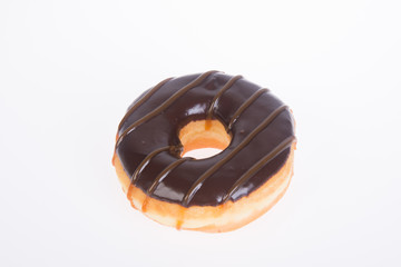 chocolate donuts on a white background