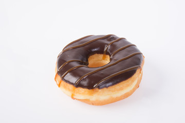 chocolate donuts on a white background