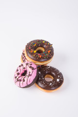 Assorted donuts donuts on a background