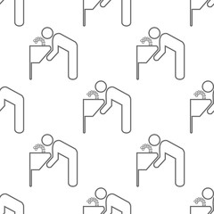 seamless pattern with drinking fountain
