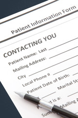 Obraz premium Close - up Detail of Patient information form