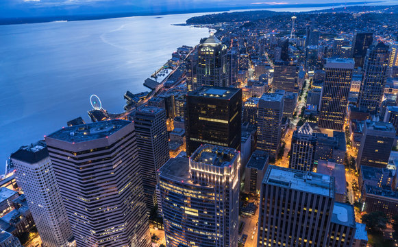Downtown Seattle Skyline at Night