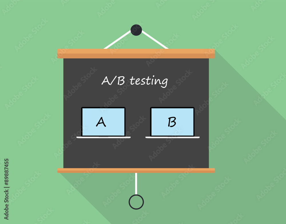 Poster ab testing use presentation board and notebook comparation