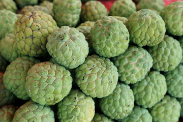 Custard apple or sugar apple in market.