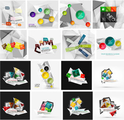 Fototapeta premium Set of abstract geometric infographic banner templates