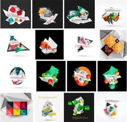 Fototapeta premium Set of abstract geometric infographic banner templates