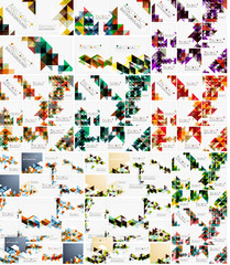 Set of triangle geometric abstract backgrounds. Universal