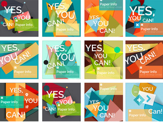 Set of square shaped banners or background layouts