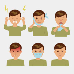 Character set. Various painful symptoms in human