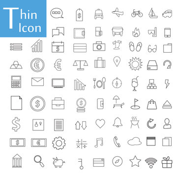 Thin line icons vector.
