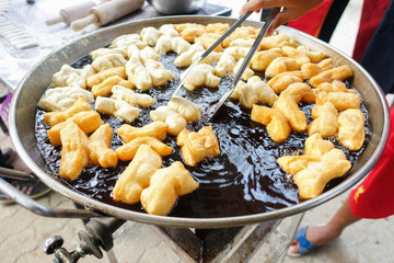 Deep-fried doughstick breakfast in Thailand