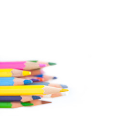 Fototapeta premium Bright wooden colorful pencils.