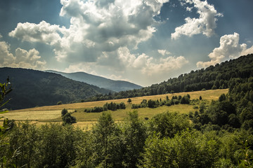 Fototapeta premium An incredible panorama from the Bieszczadys mountains.