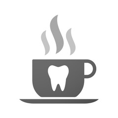 Cup of coffee icon  with a tooth