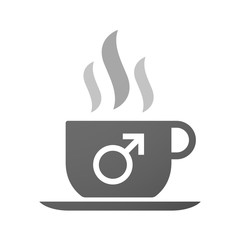 Cup of coffee icon  with a male sign