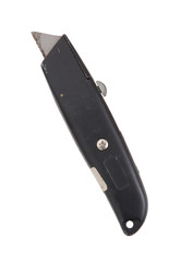 Utility knife with black metal handle