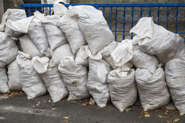 Bags with construction waste