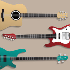 Obraz na płótnie Canvas Vector guitars set