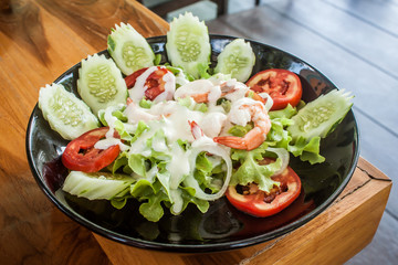 Shrimp salad.Organic