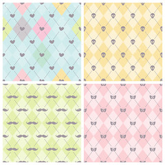 Seamless baby background collection.
