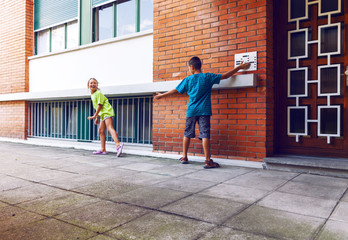 Children ring the bell and run away as a joke