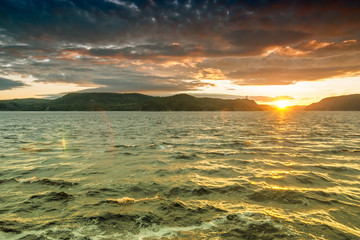 Waters of Saint Lawrence river in Tadoussac
