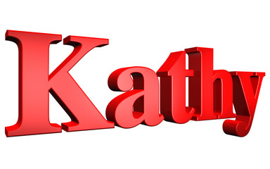 3D Kathy text on white background