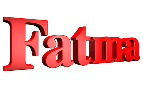 3D Fatma text on white background