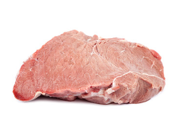 Fresh raw meat on a white background.