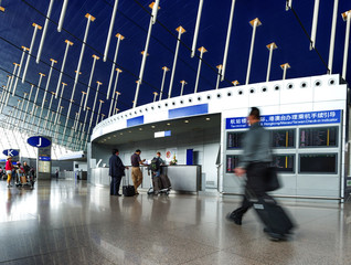 passenger in airport.interior of the airport