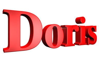 3D Doris text on white background