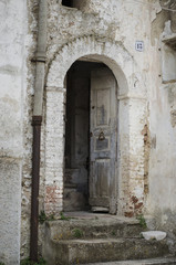 Old open door in the old town