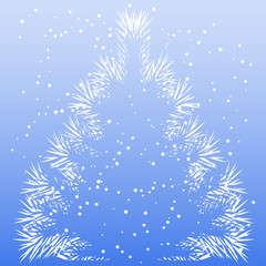 Fototapeta na wymiar Christmas tree frost pattern