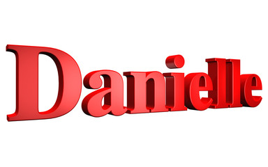 3D Danielle text on white background