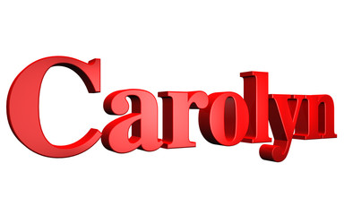 3D Carolyn text on white background