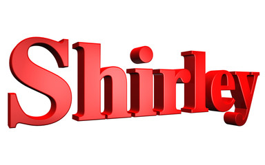 3D Shirley text on white background