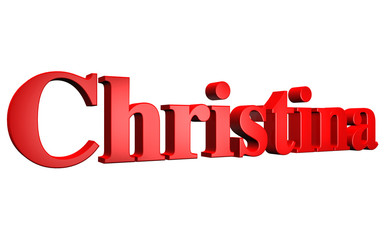 3D Christina text on white background