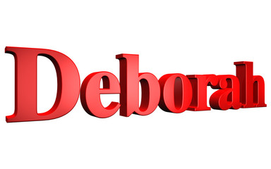 3D Deborah text on white background