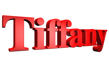 3D Tiffany text on white background