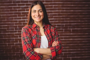 Beautiful hipster smiling at camera