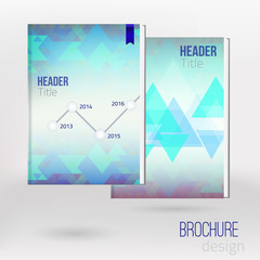 Vector Abstract Triangle Brochure Flyer design with time line. Vector template