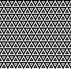 Vector modern seamless pattern triangles concentric ,black and white textile print, abstract texture, monochrome fashion design 
