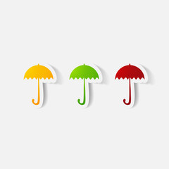 Paper clipped sticker: umbrella