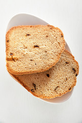 Homemade rye bread wtih dried peppers