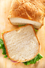 Homemade white bread for sandwiches